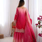Chinon Silk Embroidered Sharara Suit Set with Dupatta