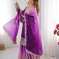 Chinon Silk Embroidered Sharara Suit Set with Dupatta