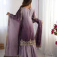 Chinon Silk Embroidered Sharara Suit Set with Dupatta