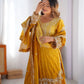 Chinon Silk Embroidered Sharara Suit Set with Dupatta