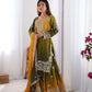 Chinon Silk Embroidered Sharara Suit Set with Dupatta