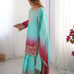 Chinon Silk Embroidered Sharara Suit Set with Dupatta