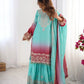 Chinon Silk Embroidered Sharara Suit Set with Dupatta