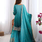 Chinon Silk Embroidered Sharara Suit Set with Dupatta