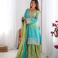 Chinon Silk Embroidered Sharara Suit Set with Dupatta