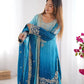 Chinon Silk Embroidered Sharara Suit Set with Dupatta