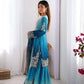 Chinon Silk Embroidered Sharara Suit Set with Dupatta