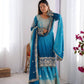 Chinon Silk Embroidered Sharara Suit Set with Dupatta