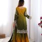 Chinon Silk Embroidered Sharara Suit Set with Dupatta