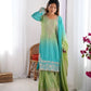 Chinon Silk Embroidered Sharara Suit Set with Dupatta