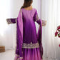 Chinon Silk Embroidered Sharara Suit Set with Dupatta