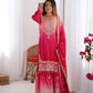 Chinon Silk Embroidered Sharara Suit Set with Dupatta