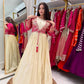 Chinon Silk Gown Set with Embroidered Koti and Dupatta