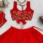 Chinon Silk Lehenga Choli with Embroidered Koti for Wedding and Festive Wear