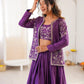 Chinon Silk Lehenga Choli with Embroidered Koti for Wedding and Festive Wear