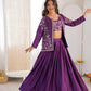 Chinon Silk Lehenga Choli with Embroidered Koti for Wedding and Festive Wear