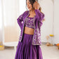 Chinon Silk Lehenga Choli with Embroidered Koti for Wedding and Festive Wear