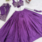 Chinon Silk Lehenga Choli with Embroidered Koti for Wedding and Festive Wear
