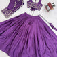 Chinon Silk Lehenga Choli with Embroidered Koti for Wedding and Festive Wear