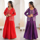 Chinon Silk Lehenga Choli with Embroidered Koti for Wedding and Festive Wear