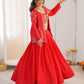 Chinon Silk Lehenga Choli with Embroidered Koti for Wedding and Festive Wear