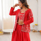 Chinon Silk Lehenga Choli with Embroidered Koti for Wedding and Festive Wear