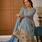 Chinon Silk Sharara Set With Sequin Embroidery