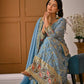 Chinon Silk Sharara Set With Sequin Embroidery