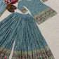 Chinon Silk Sharara Set With Sequin Embroidery