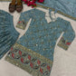 Chinon Silk Sharara Set With Sequin Embroidery