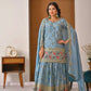 Chinon Silk Sharara Set With Sequin Embroidery