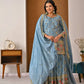 Chinon Silk Sharara Set With Sequin Embroidery