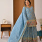 Chinon Silk Sharara Set With Sequin Embroidery