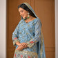 Chinon Silk Sharara Set With Sequin Embroidery