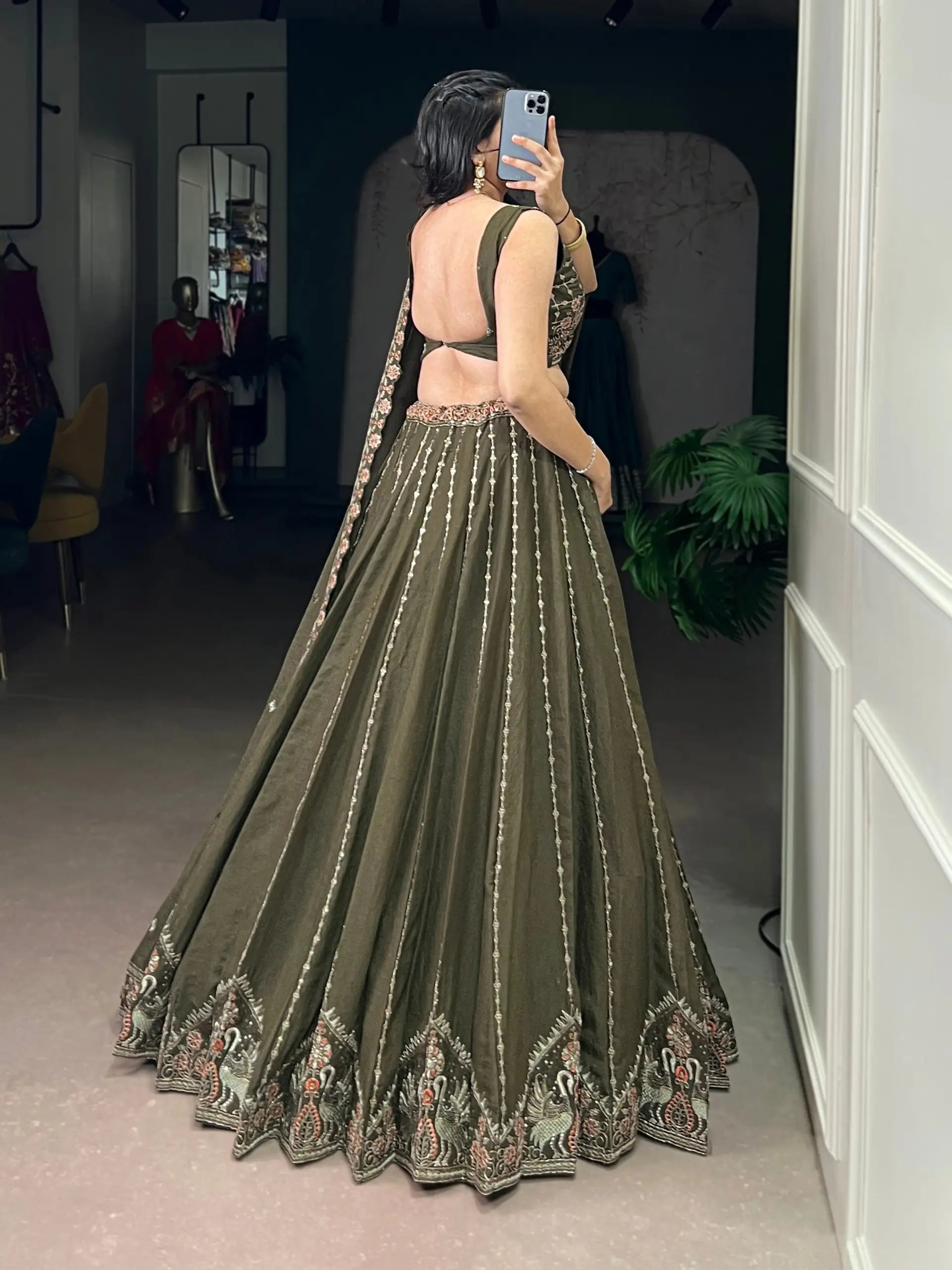 Chocolate Crush Embroidered Lehenga Choli for Wedding & Festive Wear