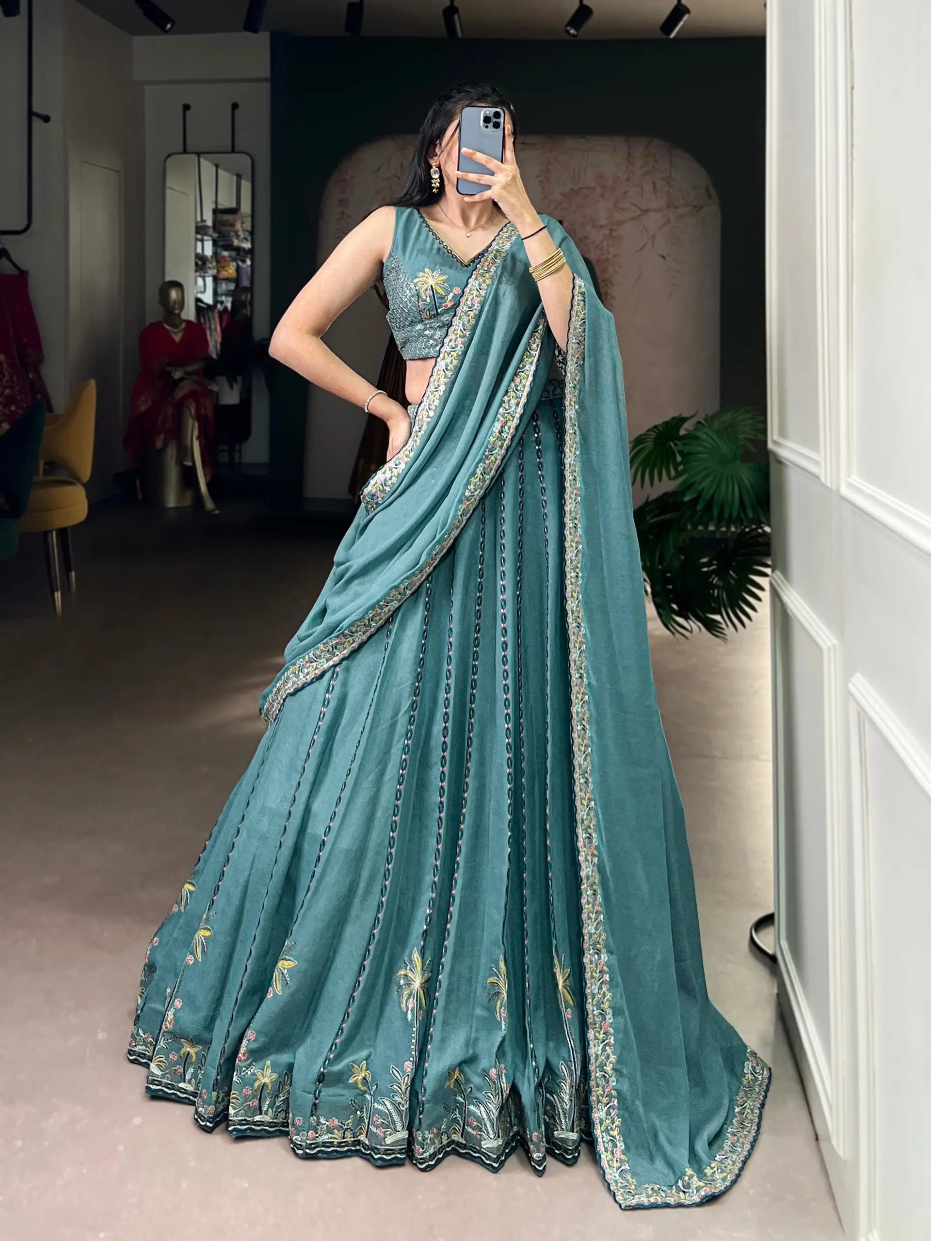 Chocolate Crush Embroidered Lehenga Choli for Wedding & Festive Wear