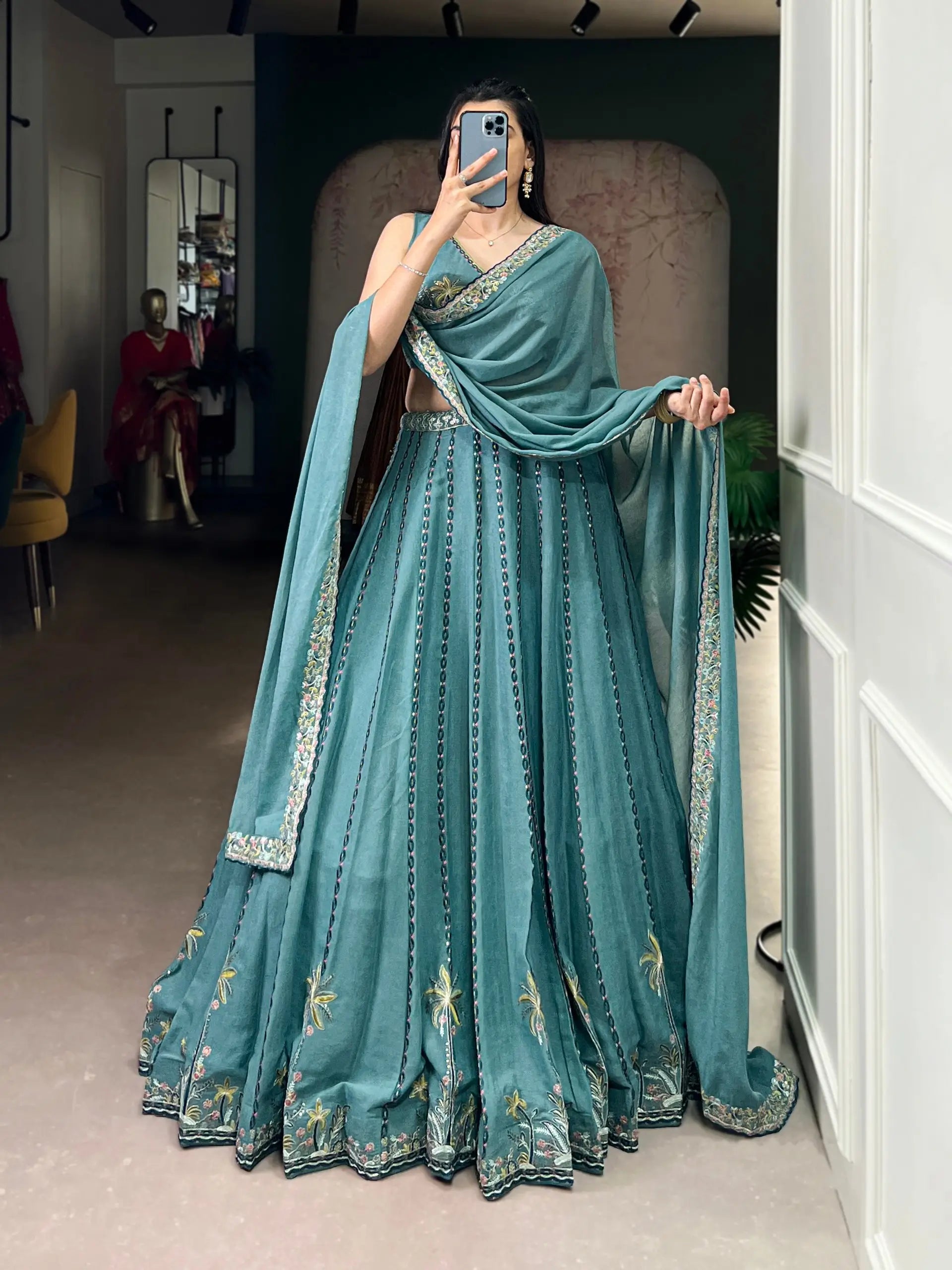 Chocolate Crush Embroidered Lehenga Choli for Wedding & Festive Wear