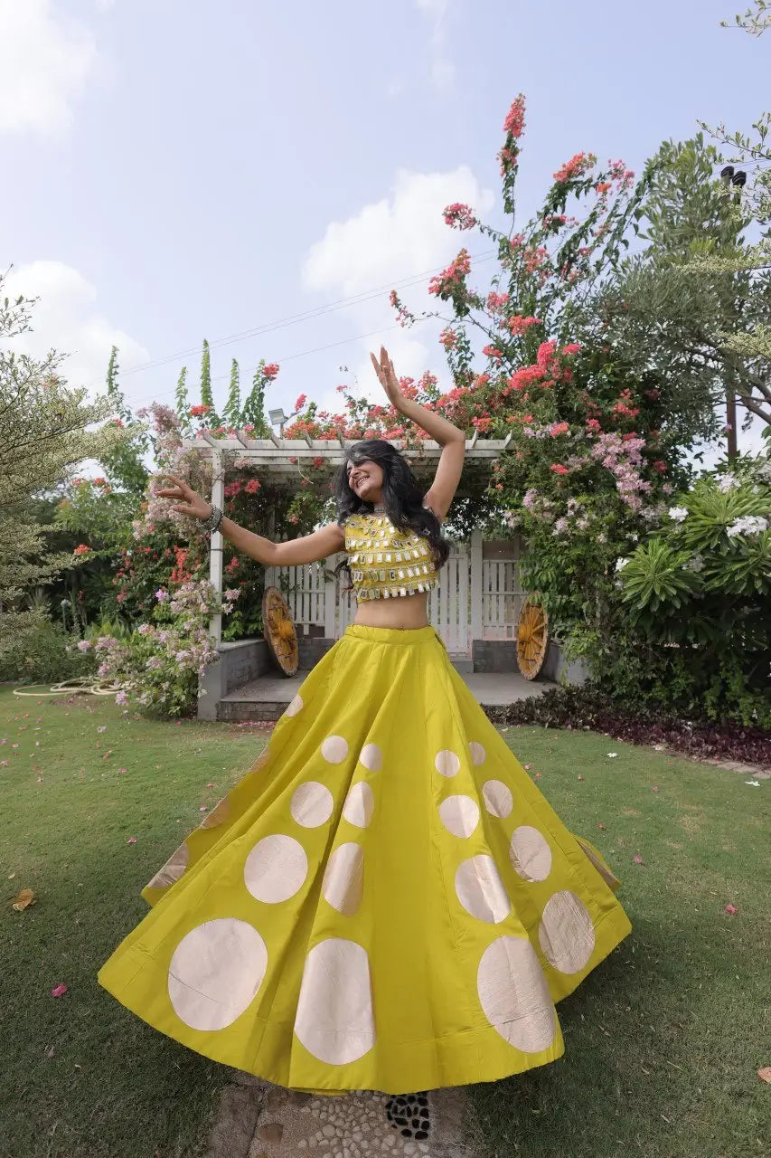 Circle Gota Mirror Lehenga Set