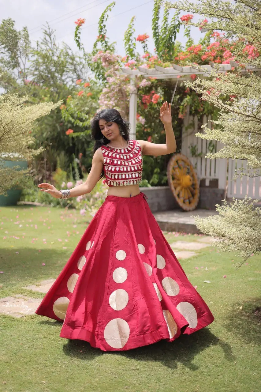 Circle Gota Mirror Lehenga Set
