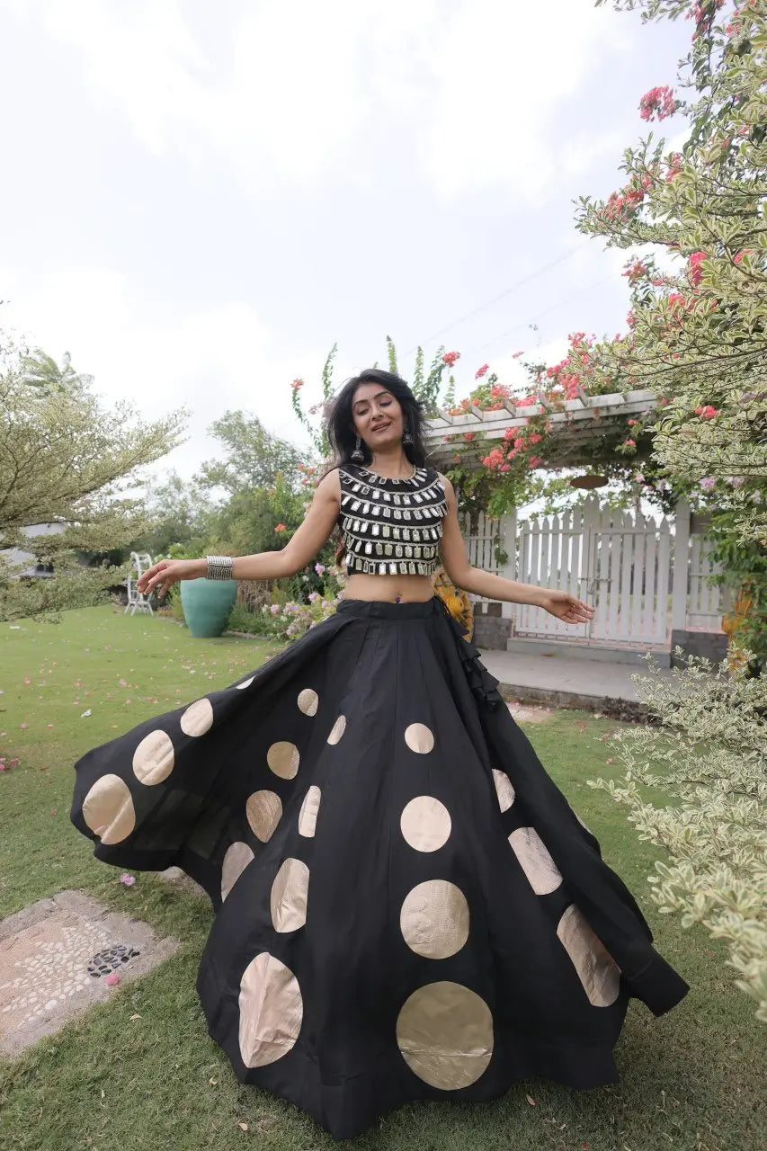 Circle Gota Mirror Lehenga Set