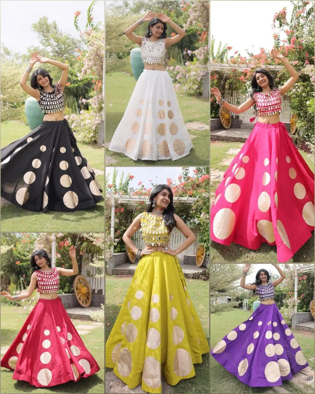 Circle Gota Mirror Lehenga Set