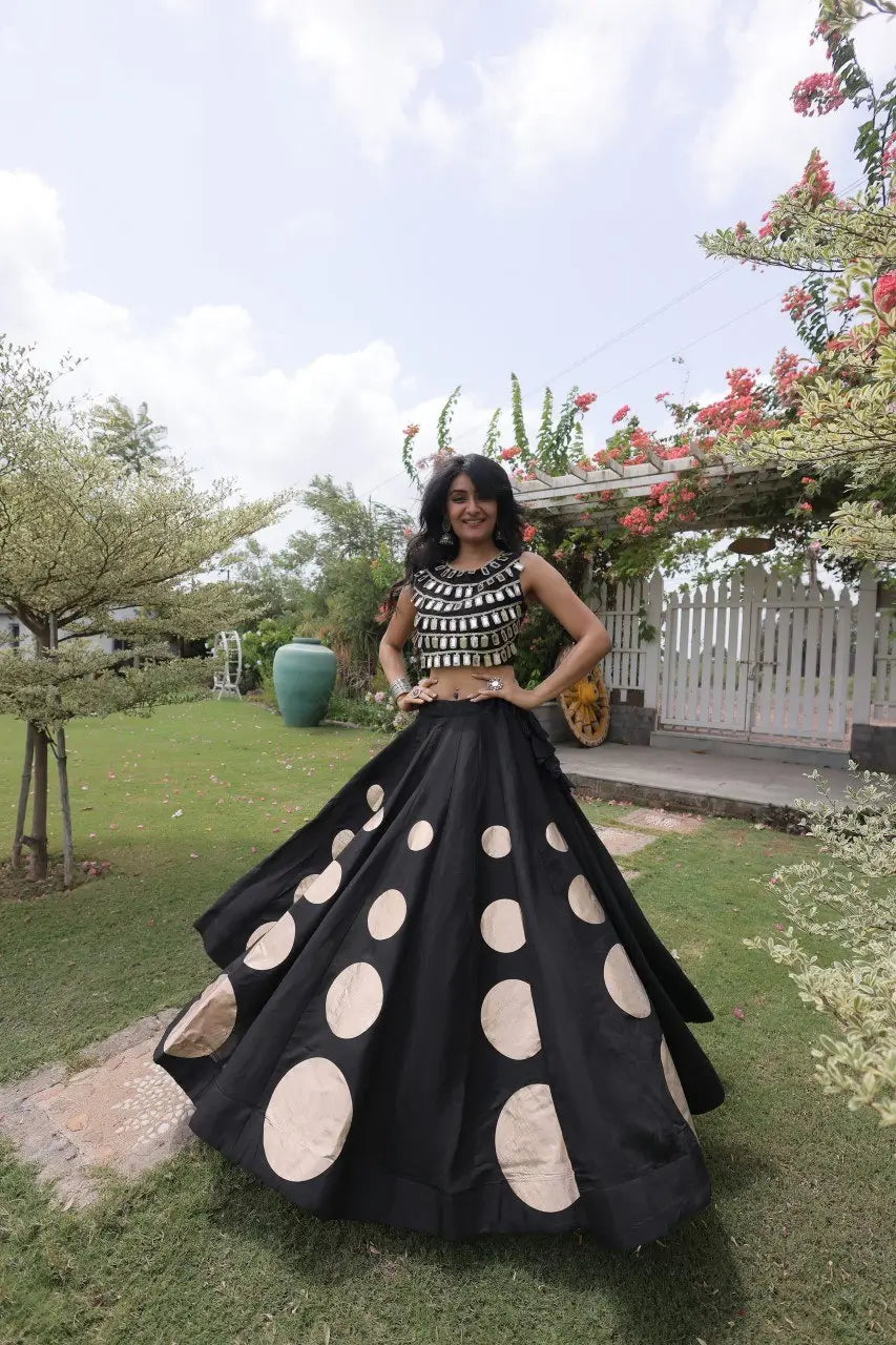Circle Gota Mirror Lehenga Set