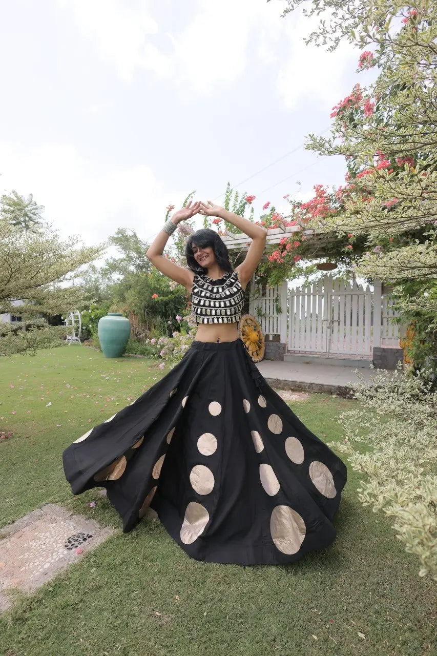 Circle Gota Mirror Lehenga Set