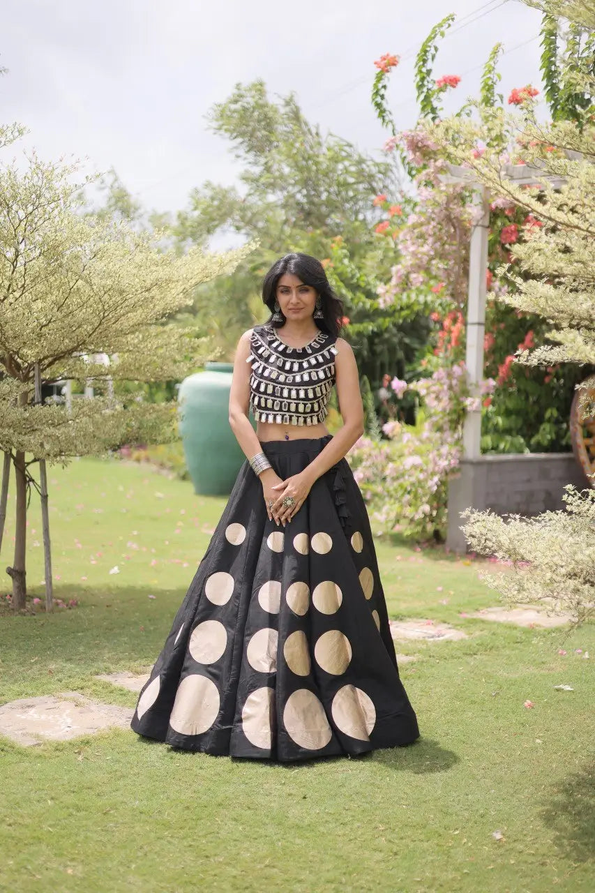 Circle Gota Mirror Lehenga Set