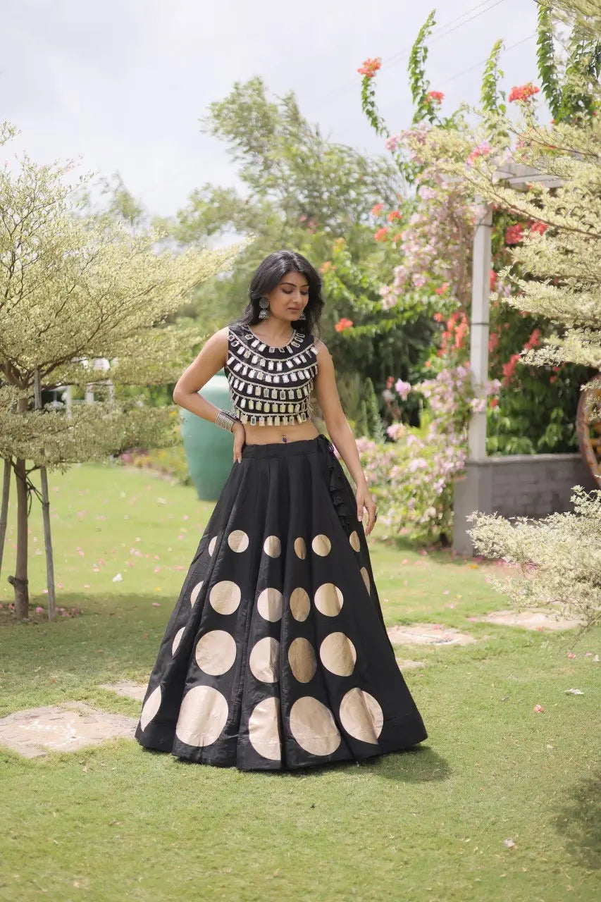 Circle Gota Mirror Lehenga Set