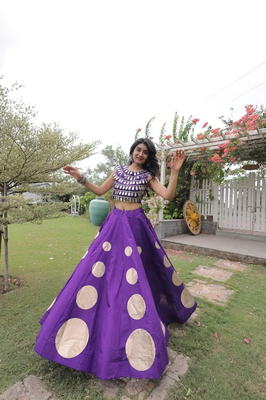 Circle Gota Mirror Lehenga Set