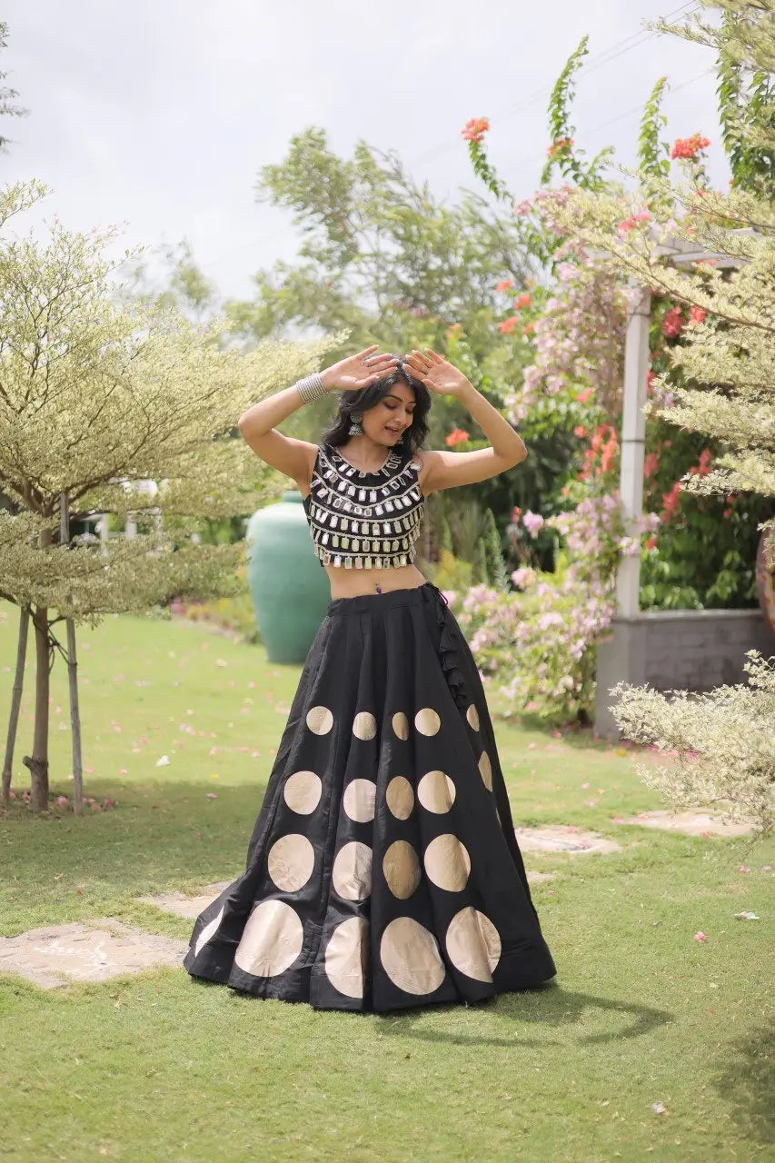 Circle Gota Mirror Lehenga Set