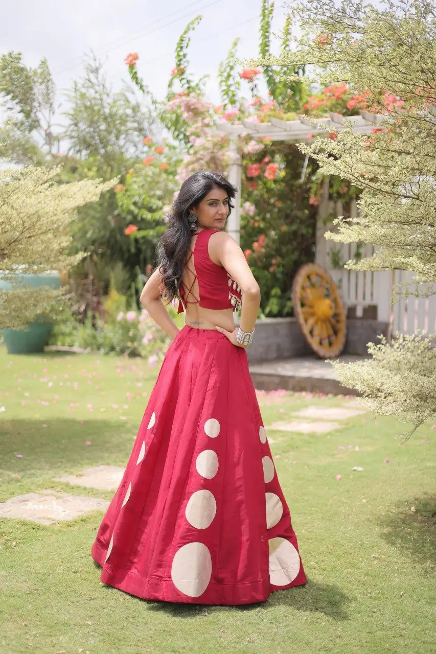 Circle Gota Mirror Lehenga Set