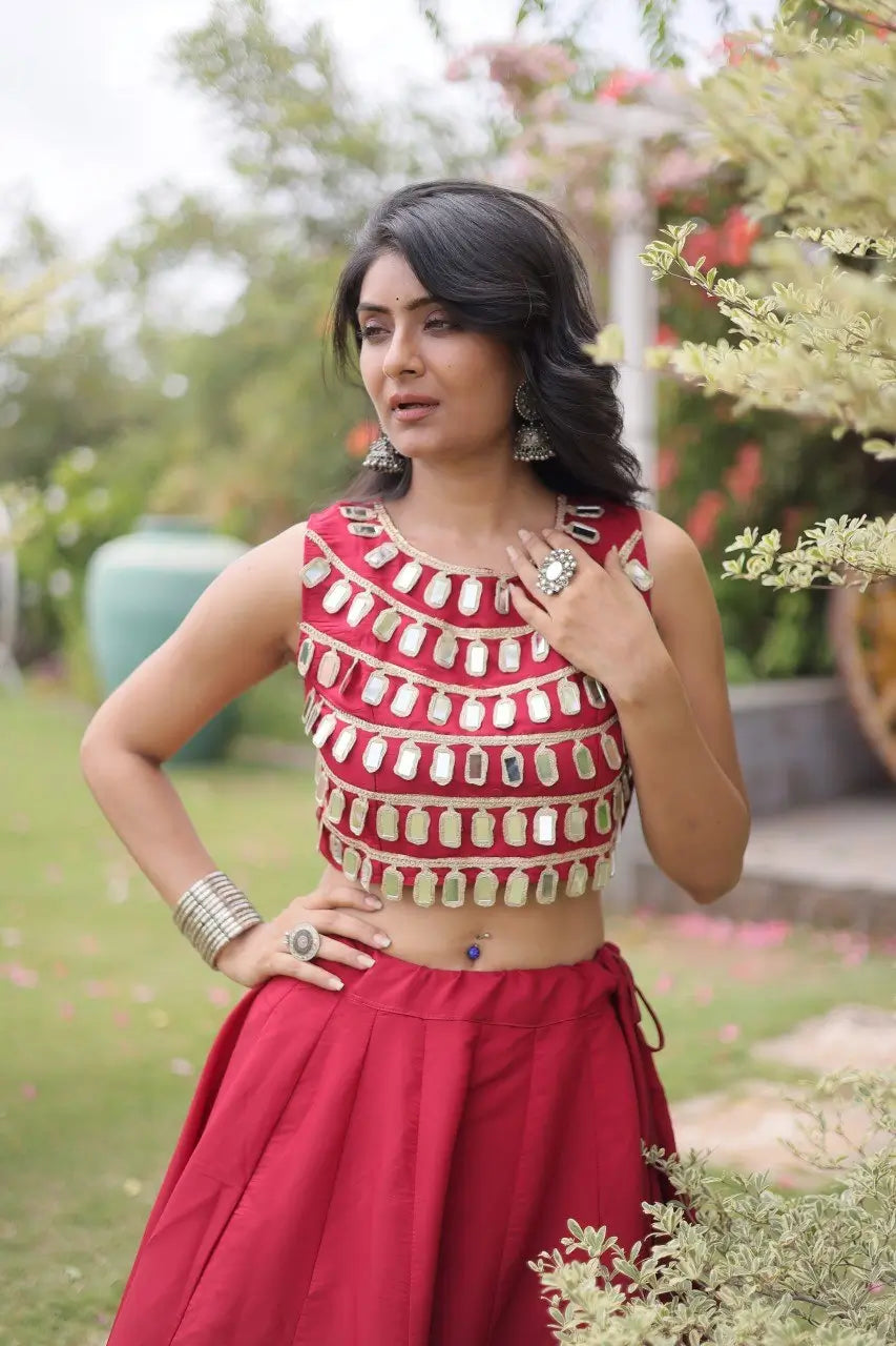 Circle Gota Mirror Lehenga Set