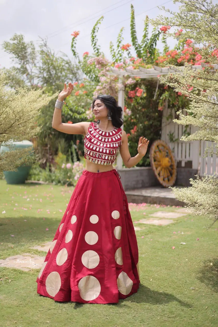 Circle Gota Mirror Lehenga Set